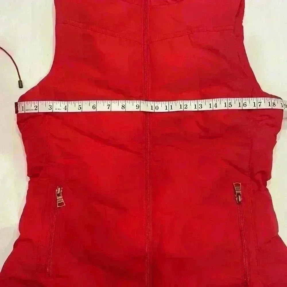 Banana Republic puffer vest with removable hood womens size S red - Picture 10 of 14